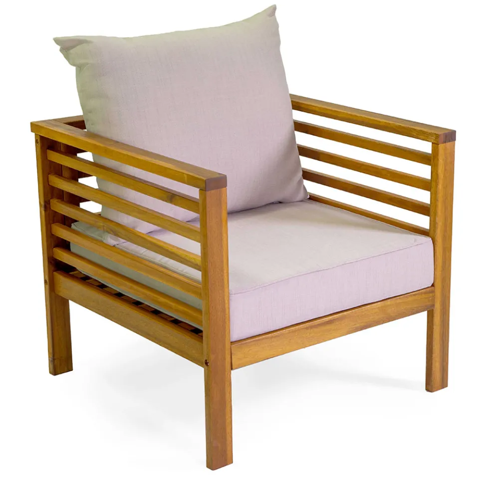 Garten Lounge Set aus geöltem Akazienholz Naturfarbe - Technisch