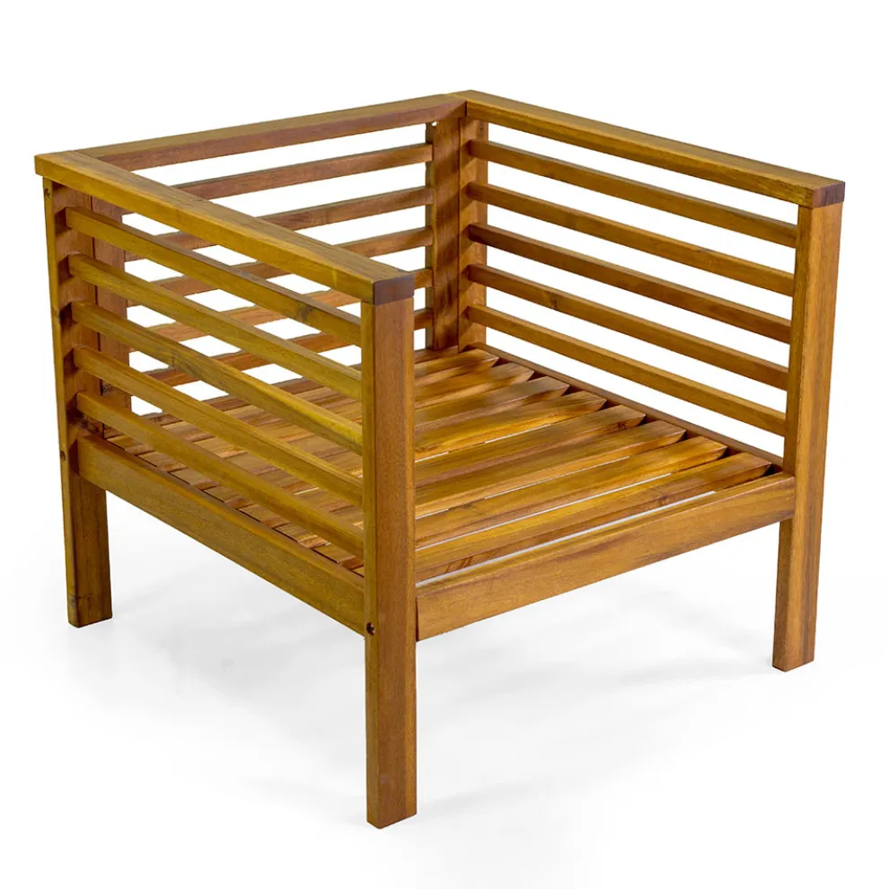 Garten Lounge Set aus geöltem Akazienholz Naturfarbe - Technisch