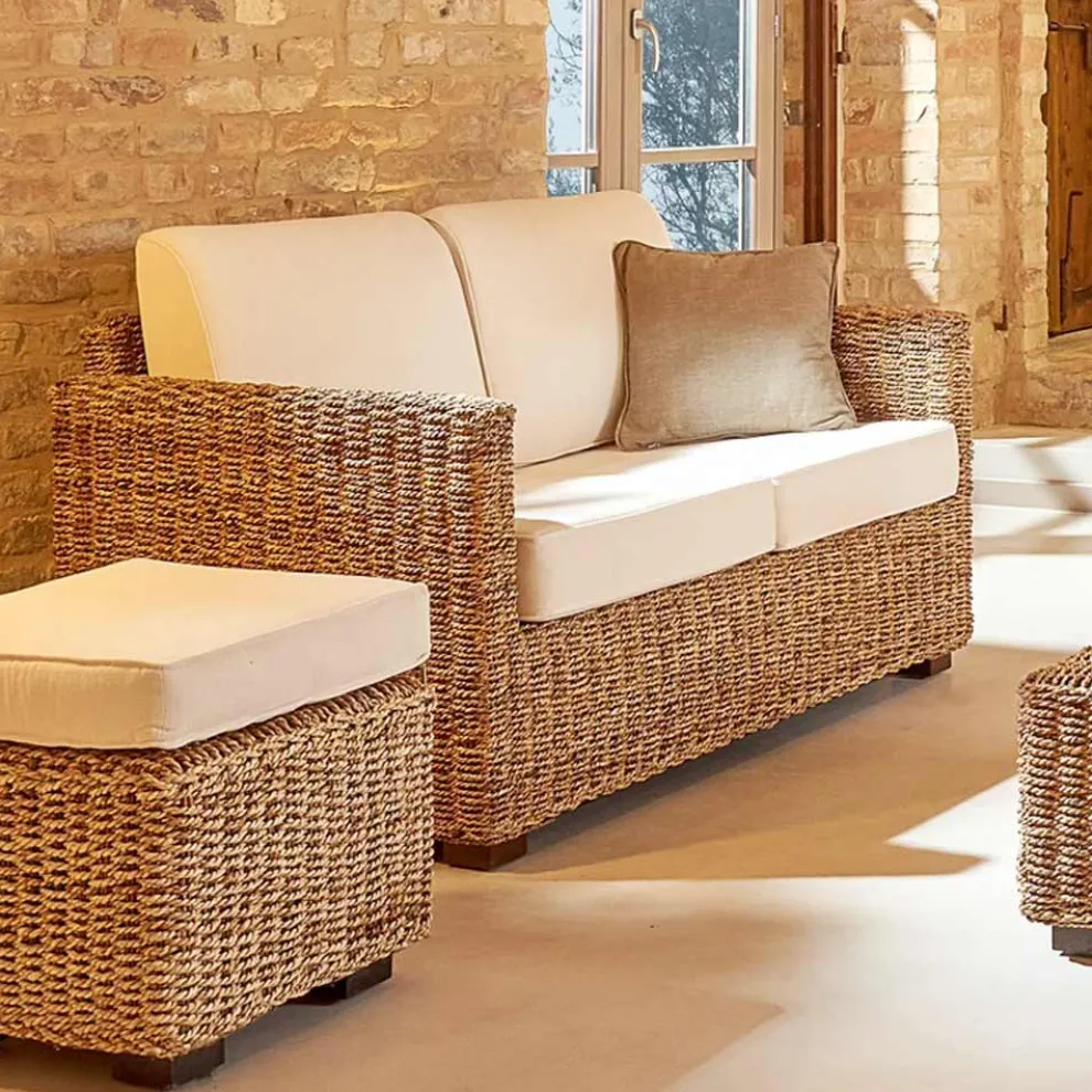 Gartensofa in verschiedenen Größen in Abaca mit Kissen - Raziel