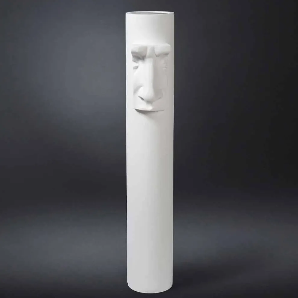 Weiße Keramikvase mit farbigem Einsatz handgefertigt in Italien - Monte