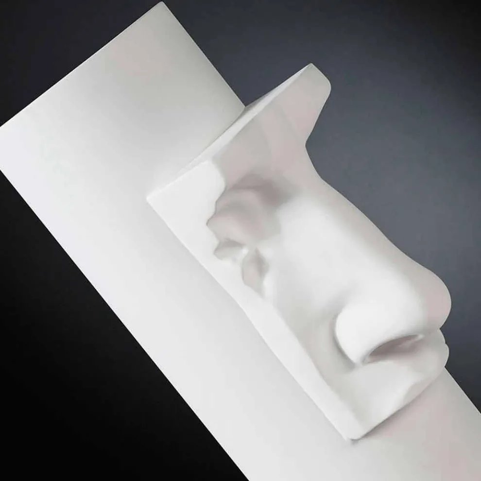 Weiße Keramikvase mit farbigem Einsatz handgefertigt in Italien - Monte