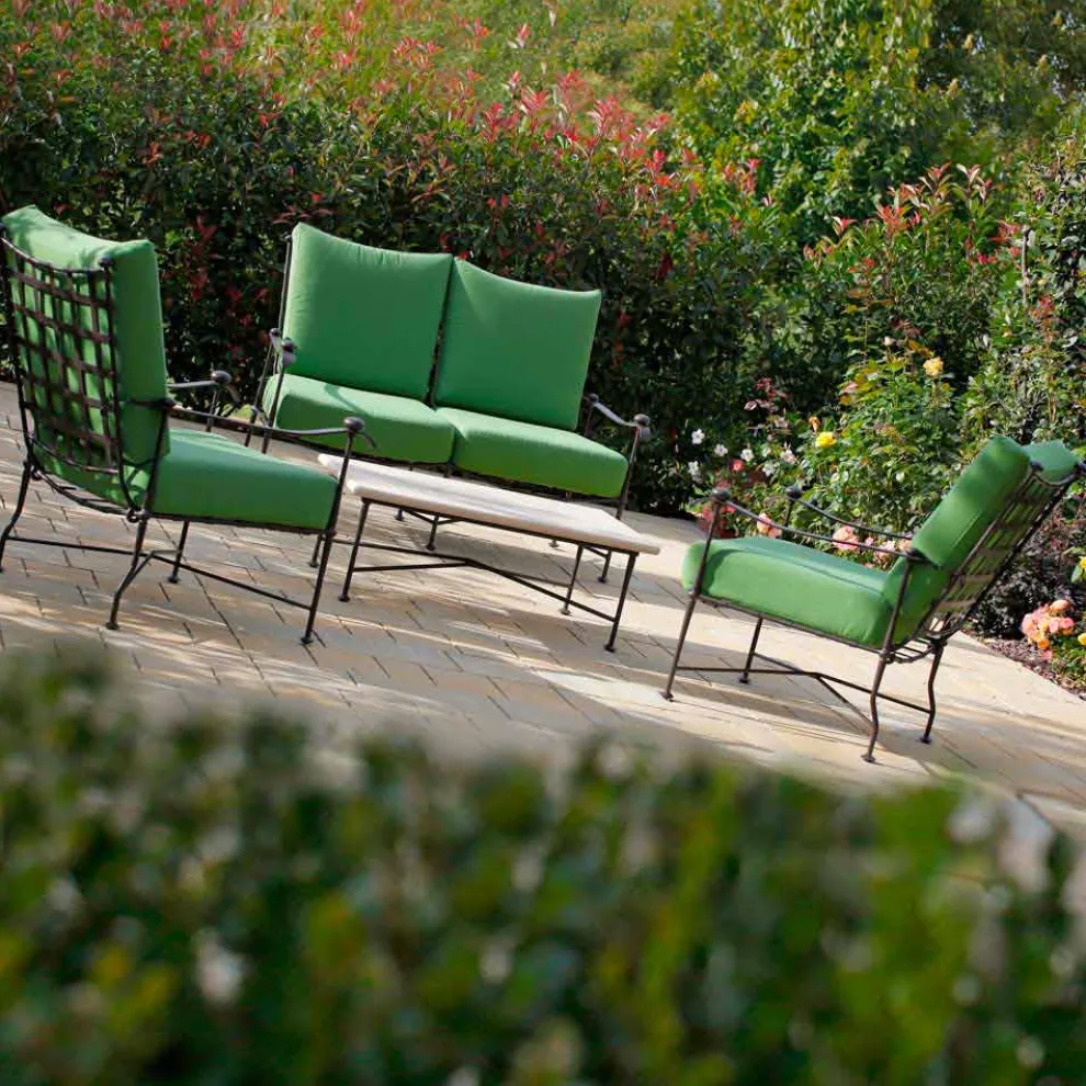 Artisan Outdoor-Wohnzimmer in Eisen-Graphit-Finish Made in Italy - Lietta