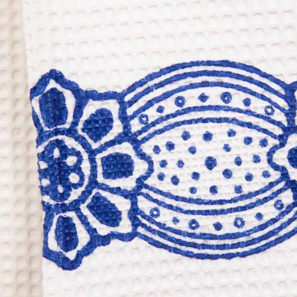 Italienisches handgefertigtes Handtuch mit handgefertigtem Druck aus Baumwolle - Viadurini von Marchi