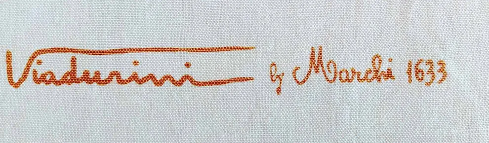 Italienisches handgefertigtes Handtuch mit handgefertigtem Druck aus Baumwolle - Viadurini von Marchi