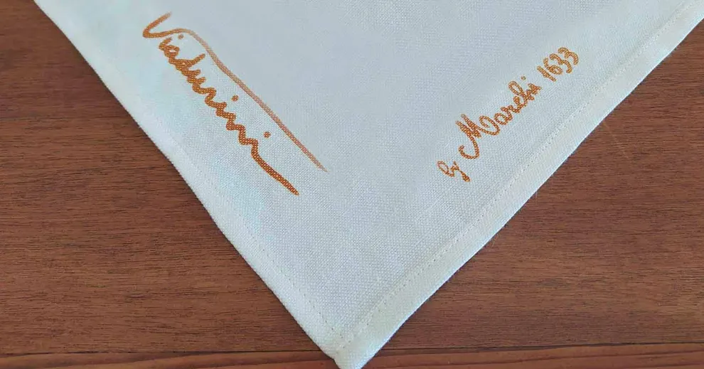 Italienisches handgefertigtes Handtuch mit handgefertigtem Druck aus Baumwolle - Viadurini von Marchi