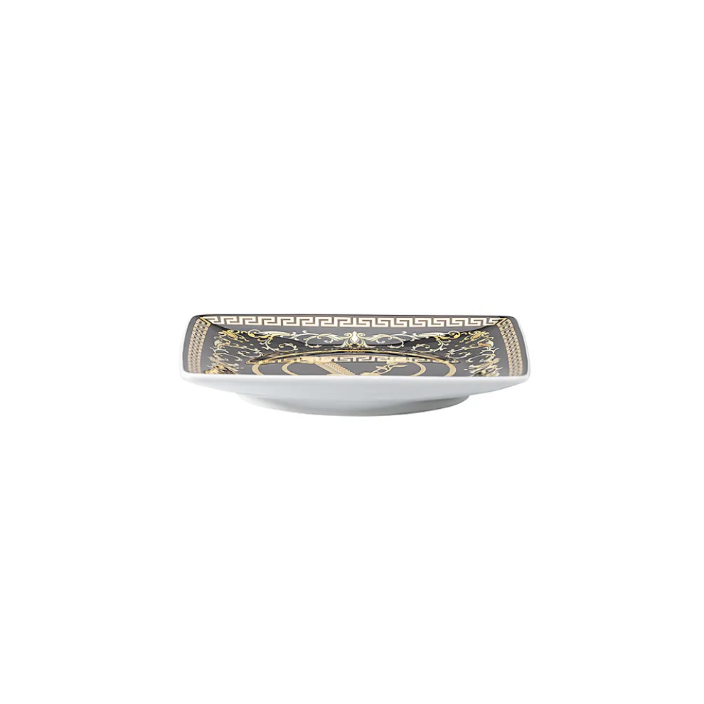 Rosenthal Versace Virtus Gala 6 flache Schüsseln eckig 15x15 cm aus Porzellan - Barock