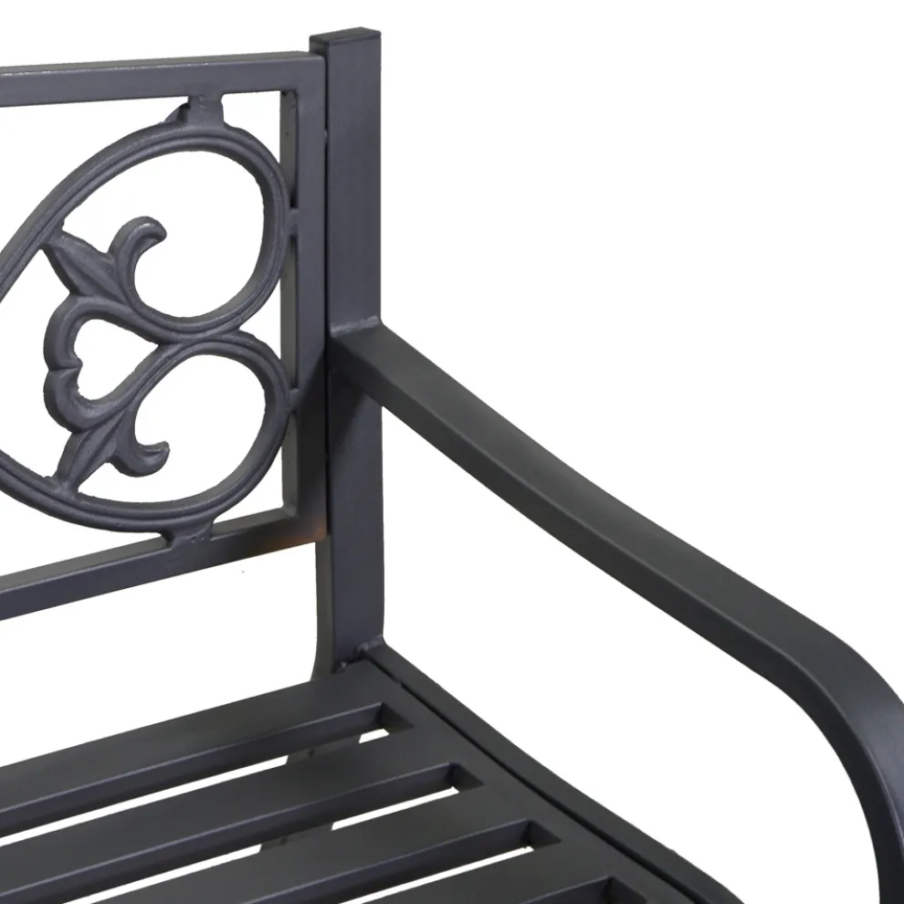 Gartenbank aus Metall mit verschiedenen Oberflächen - Stapler