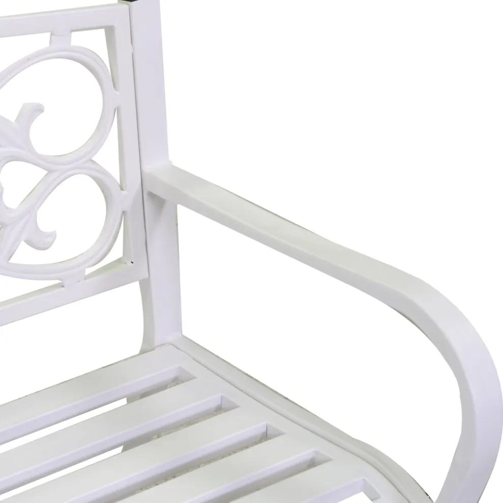 Gartenbank aus Metall mit verschiedenen Oberflächen - Stapler