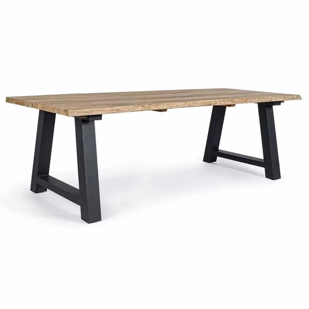 Esstisch für den Außenbereich aus Teak und Aluminium, Homemotion - Rolando