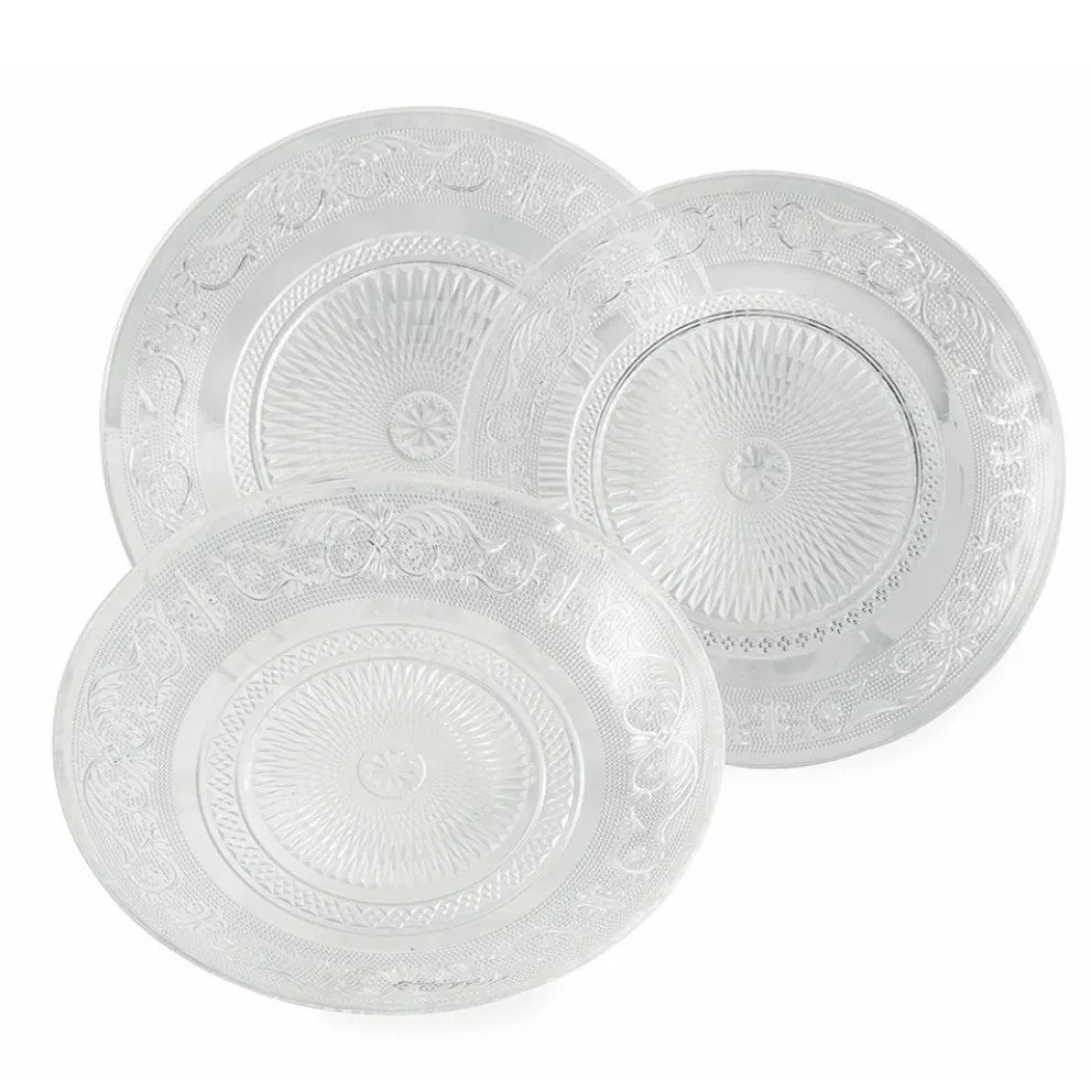Transparente Glasteller Luxury Classic Decor 18-teilig - Palazzo