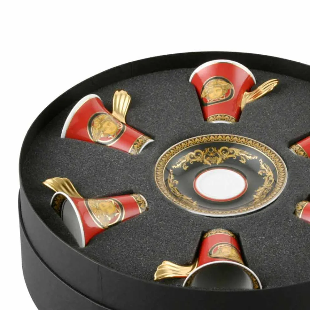 Rosenthal Versace Medusa Red Espressotasse aus Porzellan 6 Stück