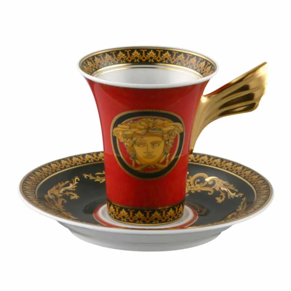 Rosenthal Versace Medusa Red Espressotasse aus Porzellan 6 Stück