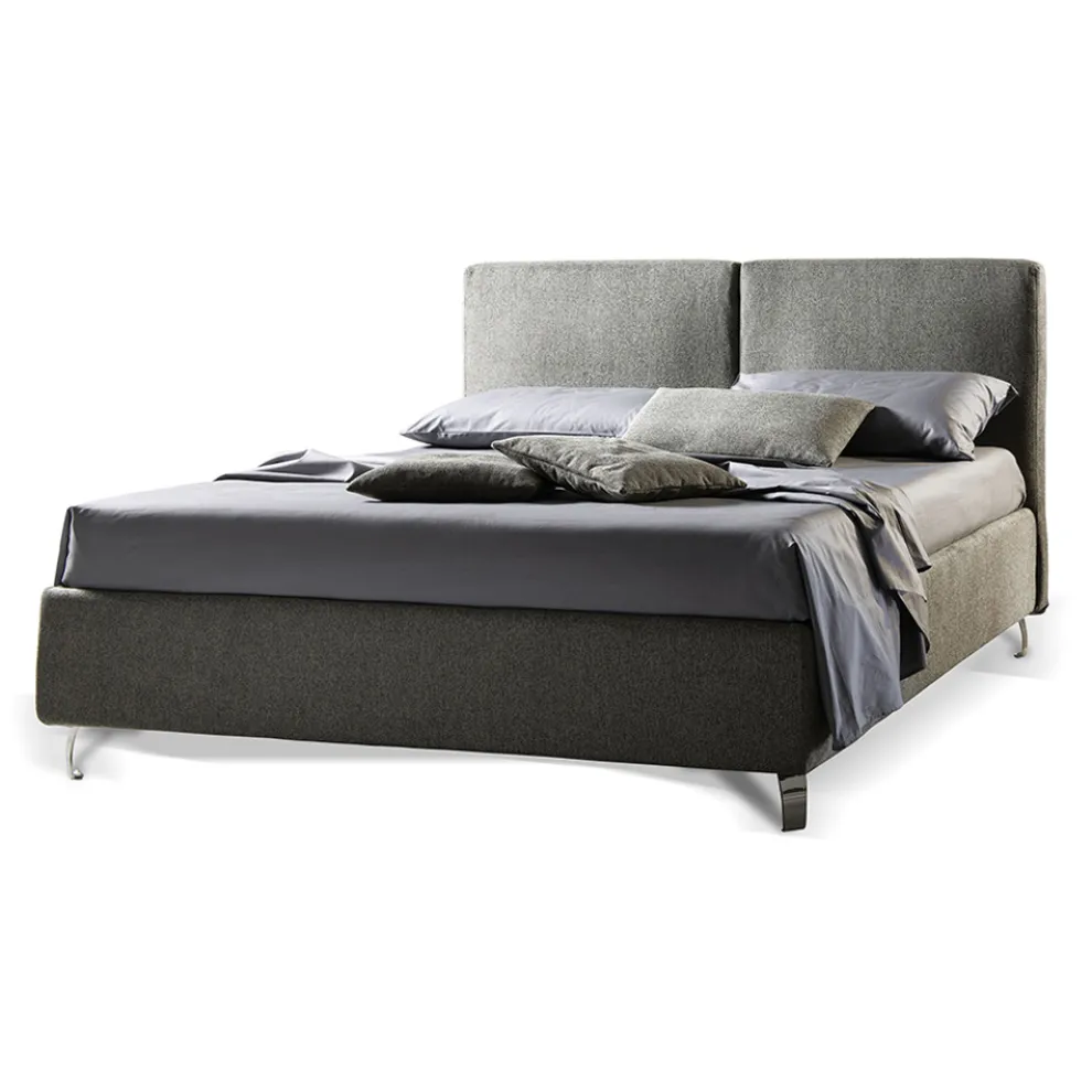 Doppelbett aus Stoff oder Samt mit Stauraum Made in Italy – Ernesto