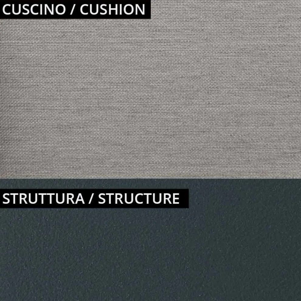 2 stapelbare Gartensessel aus Metall und Kissen Made in Italy - Fontana