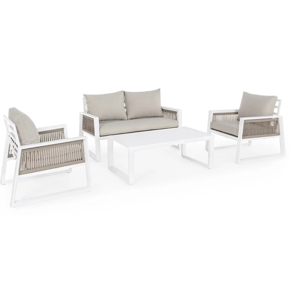 Garden Lounge aus weißem oder schwarzem Design Aluminium - Regendusche