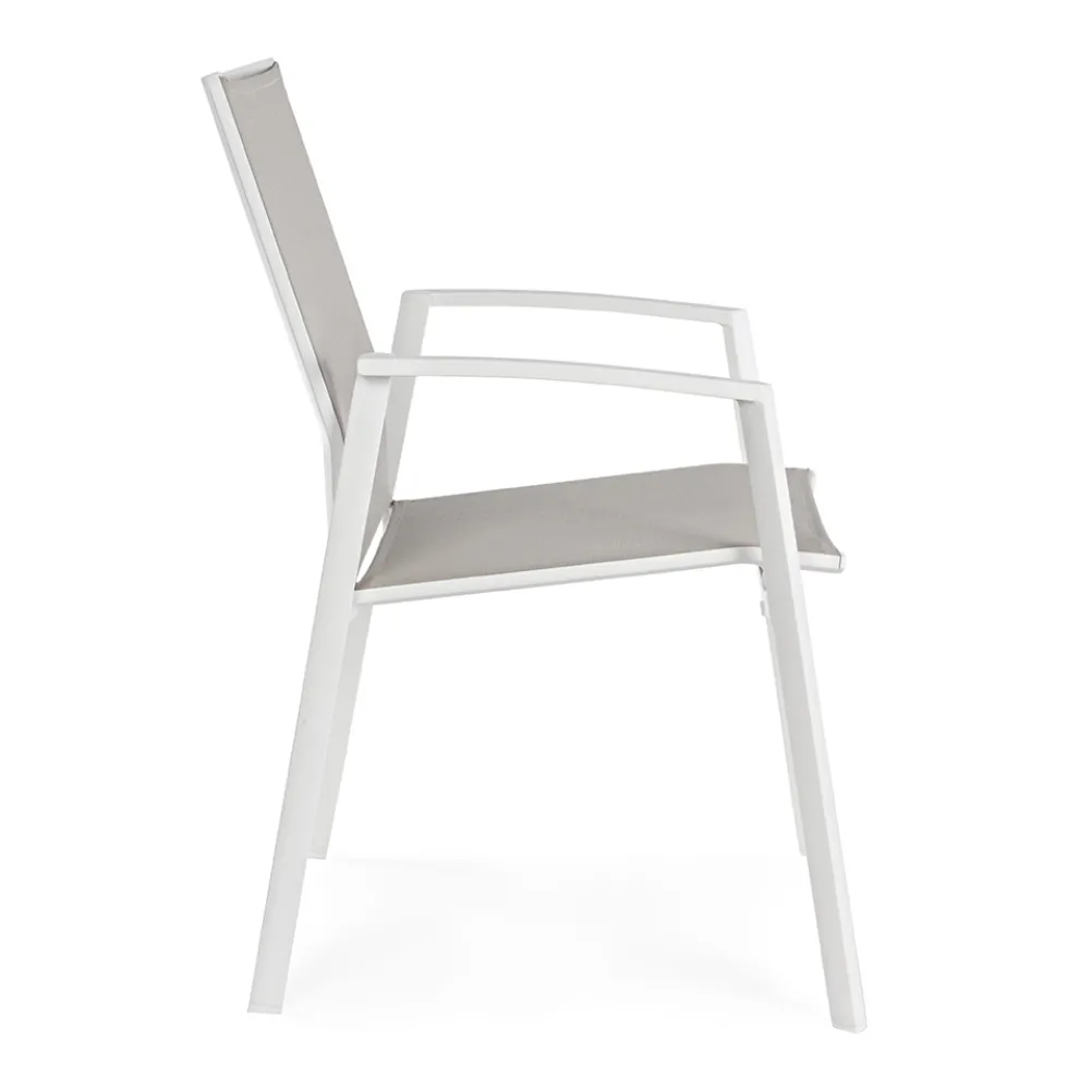 Stapelbarer Außenstuhl aus lackiertem Aluminium, Homemotion, 4 Stück - Odelia