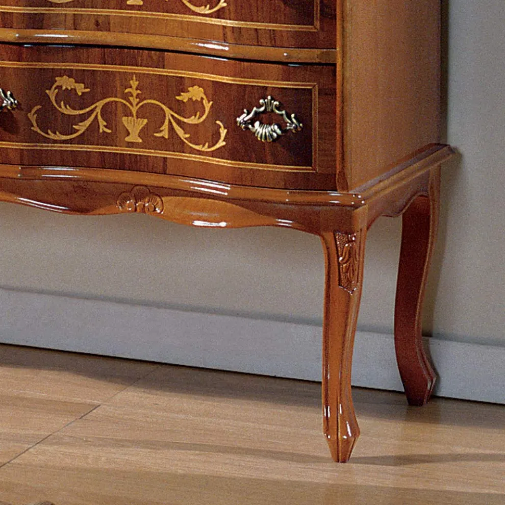 Kommode im klassischen Stil aus Holz mit 6 Schubladen Made in Italy - Elegant