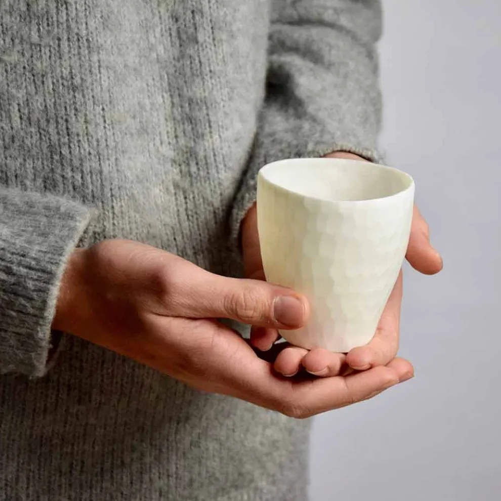 Design Kerzenhalter aus verziertem weißem Porzellan 3 Stück - Arcireale