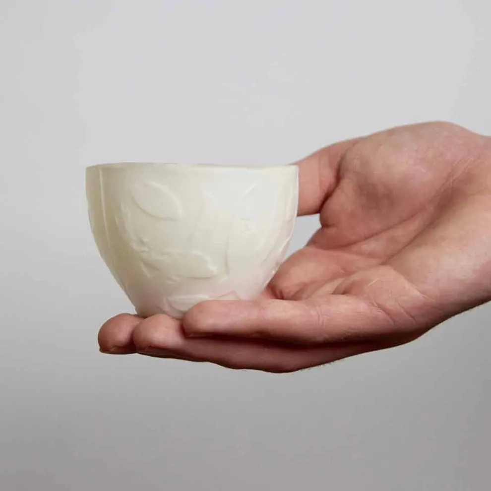 Design Kerzenhalter aus verziertem weißem Porzellan 3 Stück - Arcireale