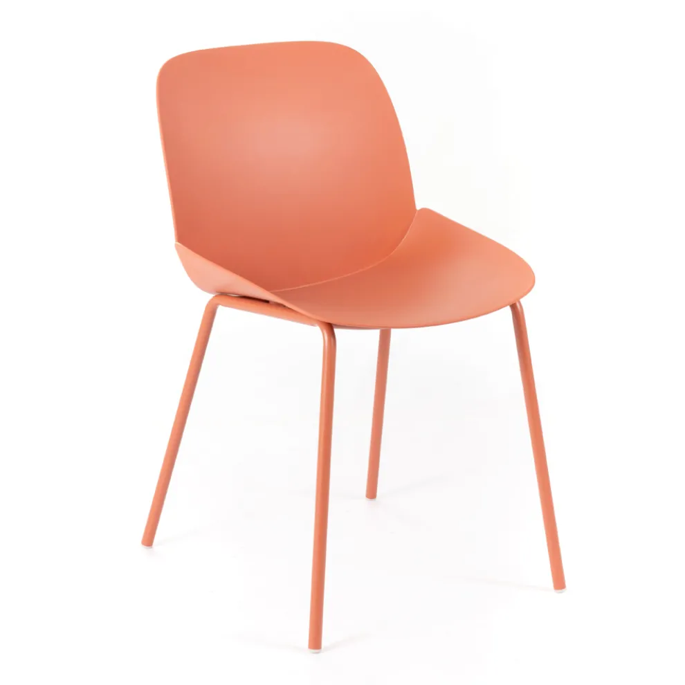 4 Outdoor- und Indoor-Stühle aus Polypropylen und Metall – Bloody