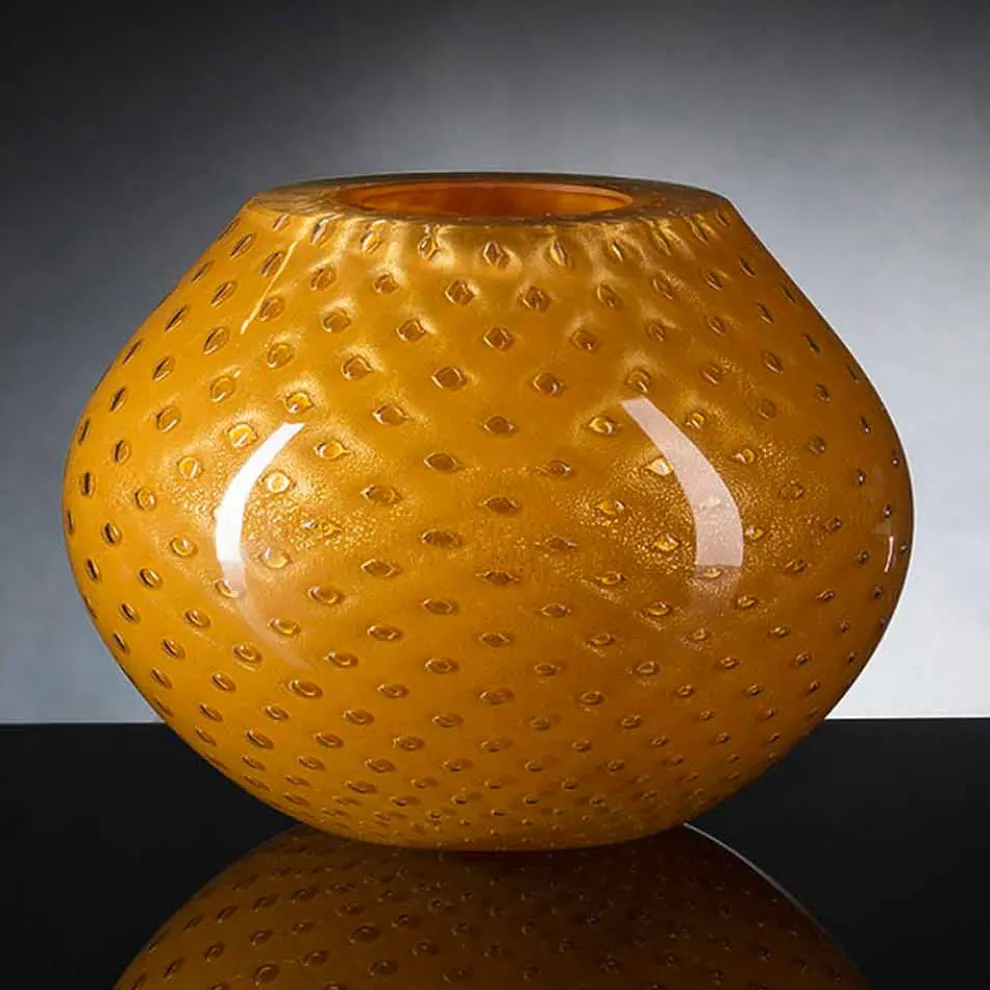 Dekorative Vase aus farbigem mundgeblasenem Muranoglas Made in Italy - Barletta