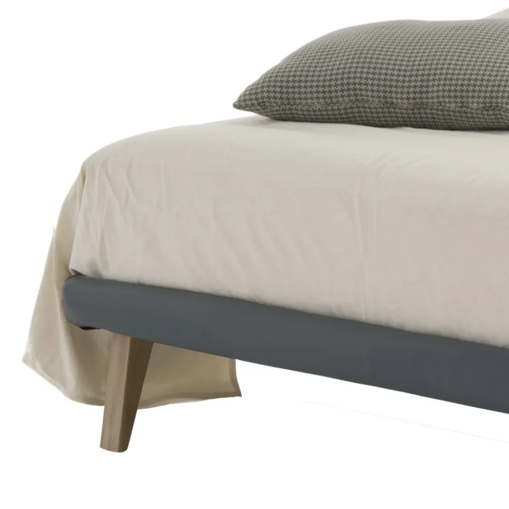 Luxuriöses Design-Doppelbett aus Kunstleder oder Stoff Made in Italy - Generus