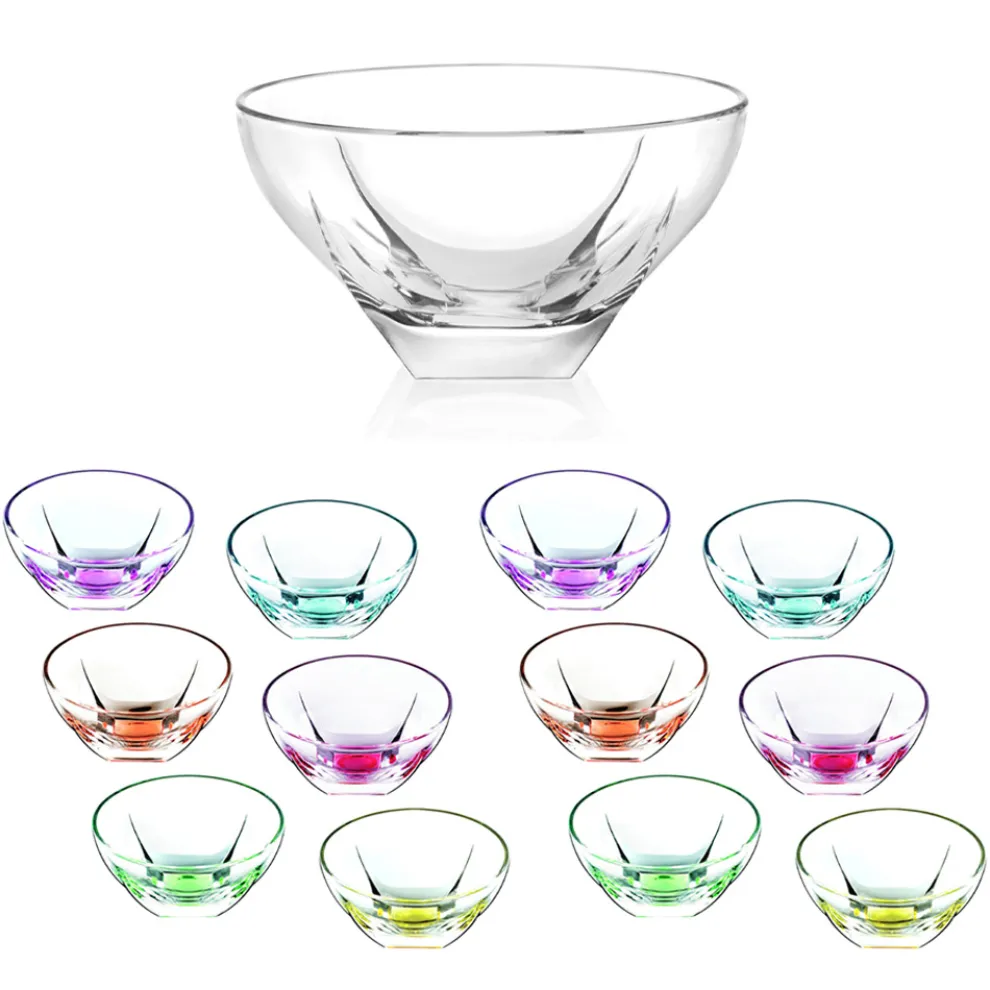 Obst- oder Eisbecher in farbigem Öko-Kristall 13 Stück - Amalgam