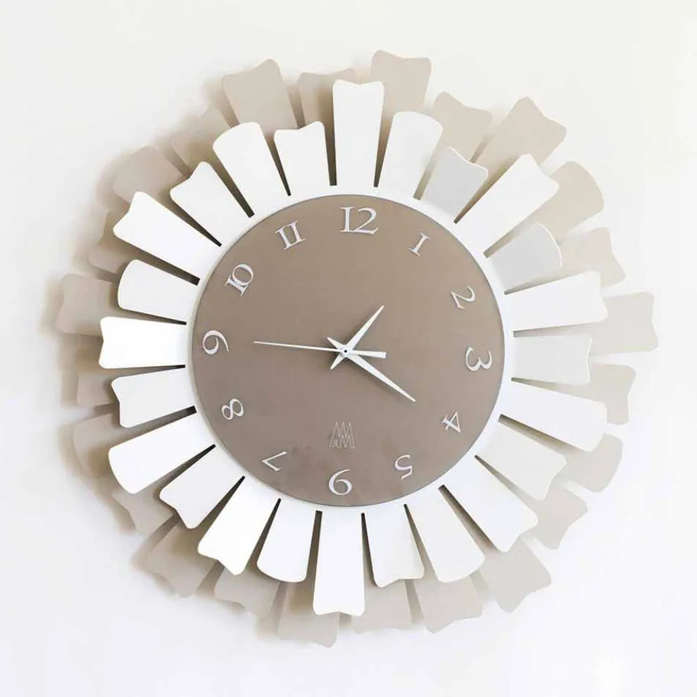 Moderne runde zweifarbige Wanduhr aus Eisen Made in Italy - Lussuria