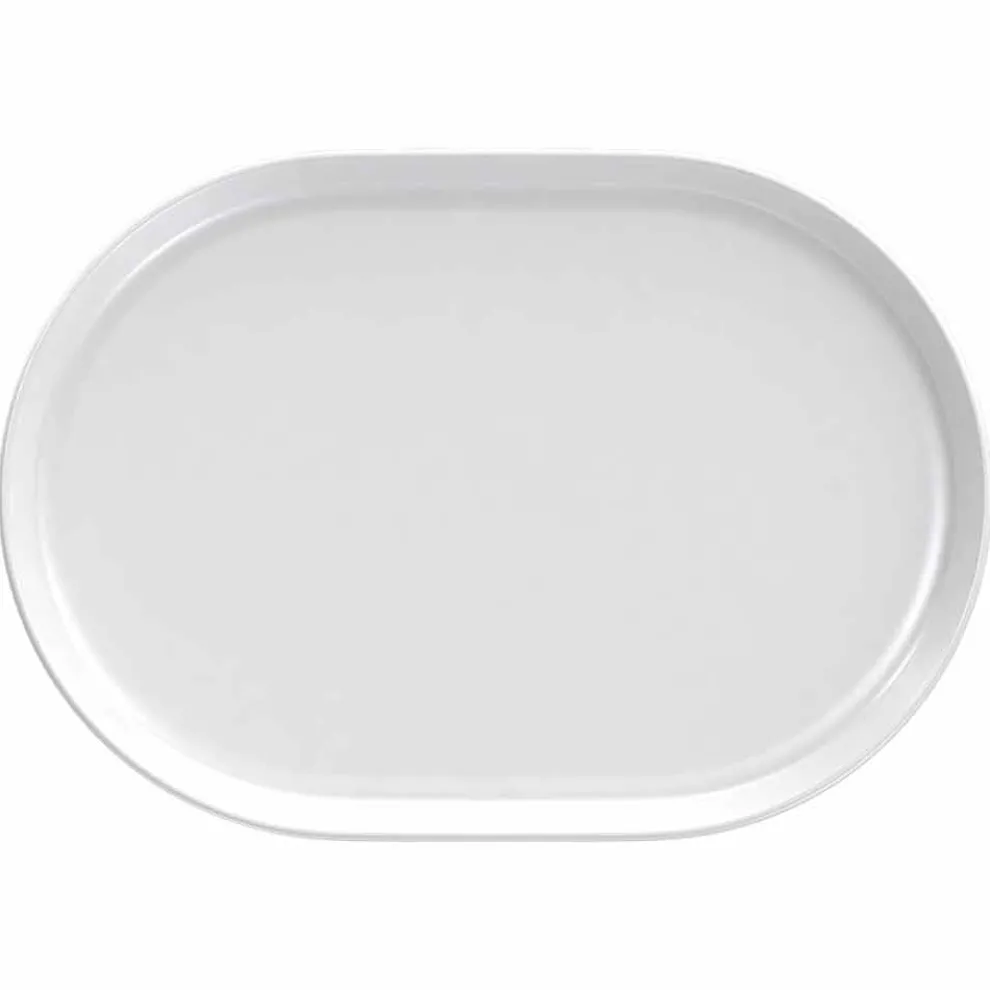 Weißes ovales Servierteller des modernen Designs in Porzellan 4 Stück - Arktis