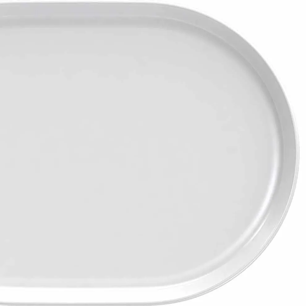 Weißes ovales Servierteller des modernen Designs in Porzellan 4 Stück - Arktis