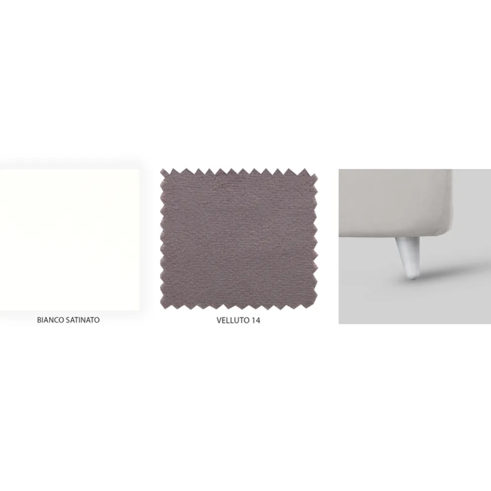 Doppelbett mit eisernem Kopfteil und Kissen, hergestellt in Italien – Peter