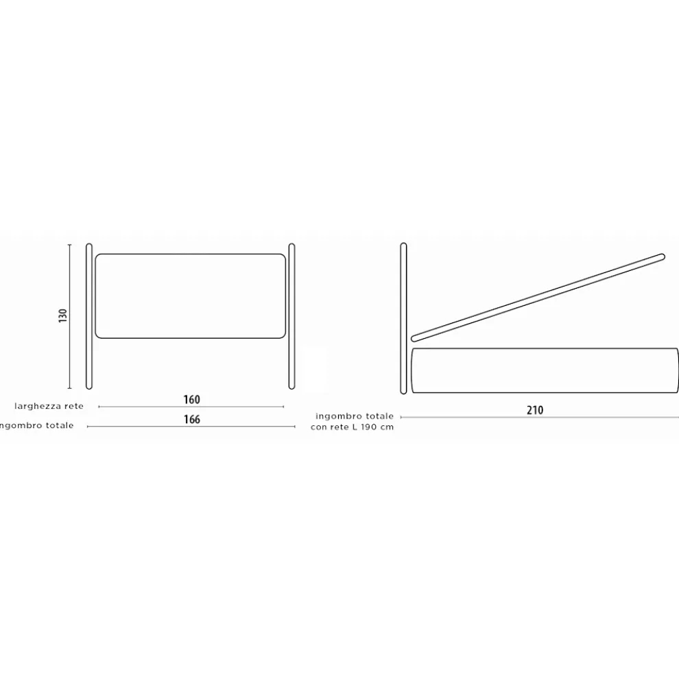 Doppelbett mit eisernem Kopfteil und Kissen, hergestellt in Italien – Peter