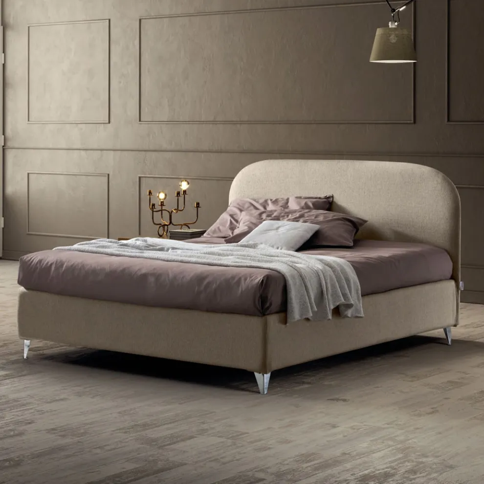 Doppelbett 160x190 mit geschwungenem Kopfteil Made in Italy - Oriente
