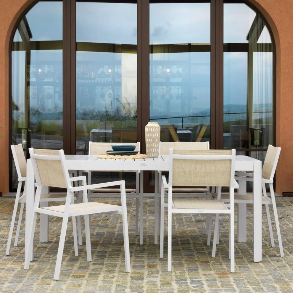 Rechteckiger Tisch ausziehbar auf 240 cm für den Außenbereich aus Aluminium - Sheet