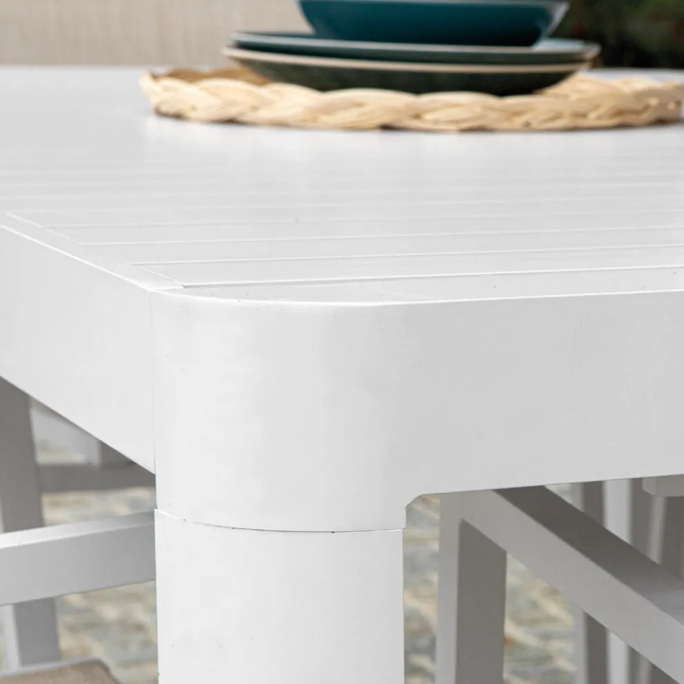 Rechteckiger Tisch ausziehbar auf 240 cm für den Außenbereich aus Aluminium - Sheet