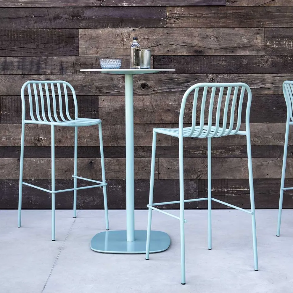 Stapelbarer Outdoor-Hocker aus Metall Made in Italy 2 Stück - Simply