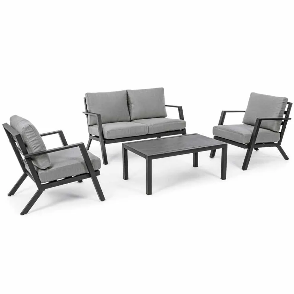 Outdoor Lounge aus Aluminium mit Kissen aus Stoff - Armonia