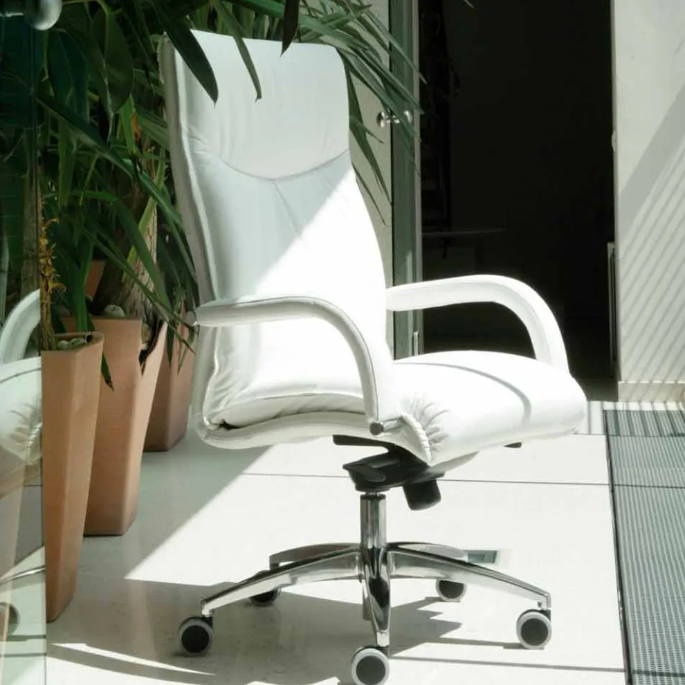 Bürodrehsessel aus Leder und Kunstleder - Oliviero