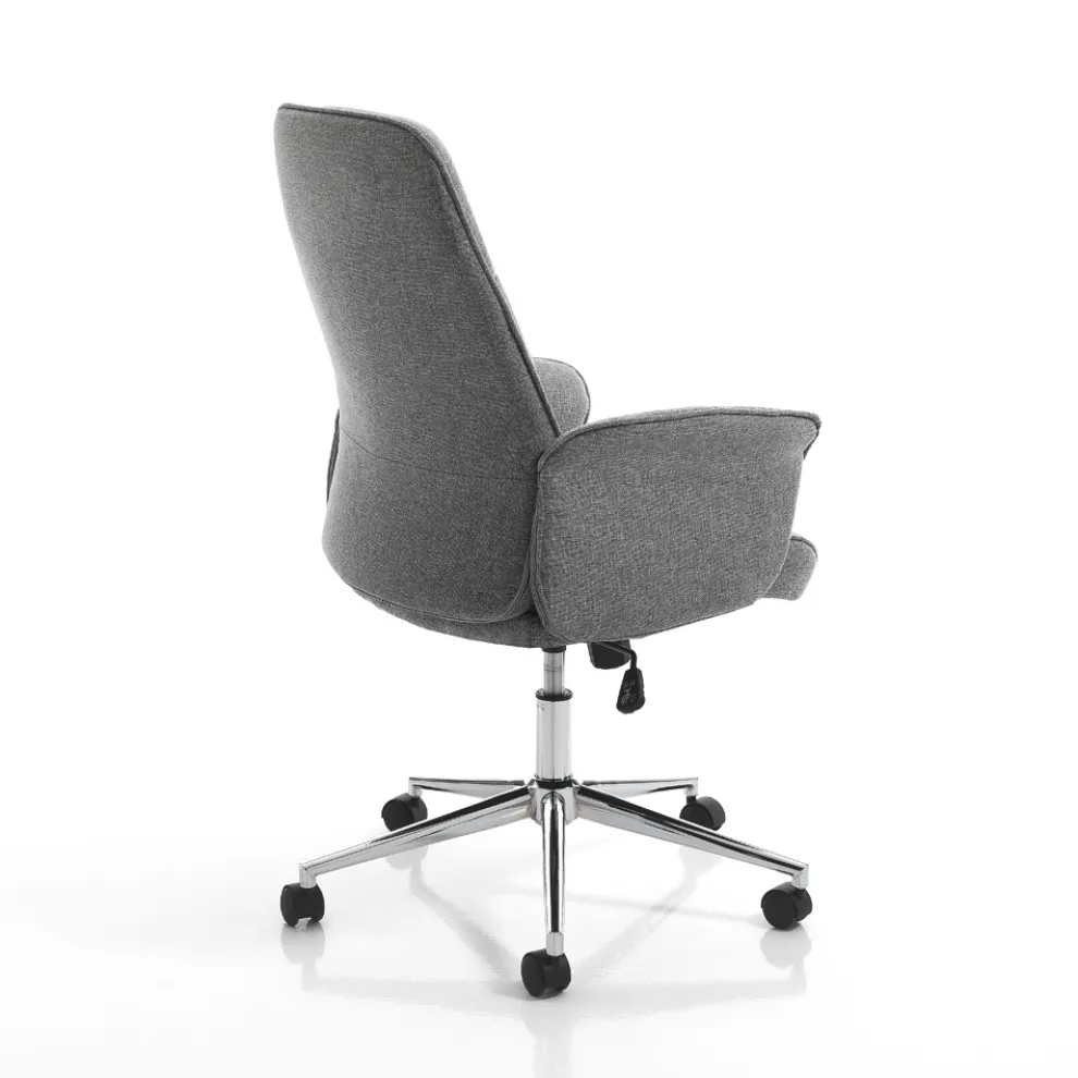 Bürosessel aus Metall und Stoff und verstellbarer Sitzerhöhung – Gold