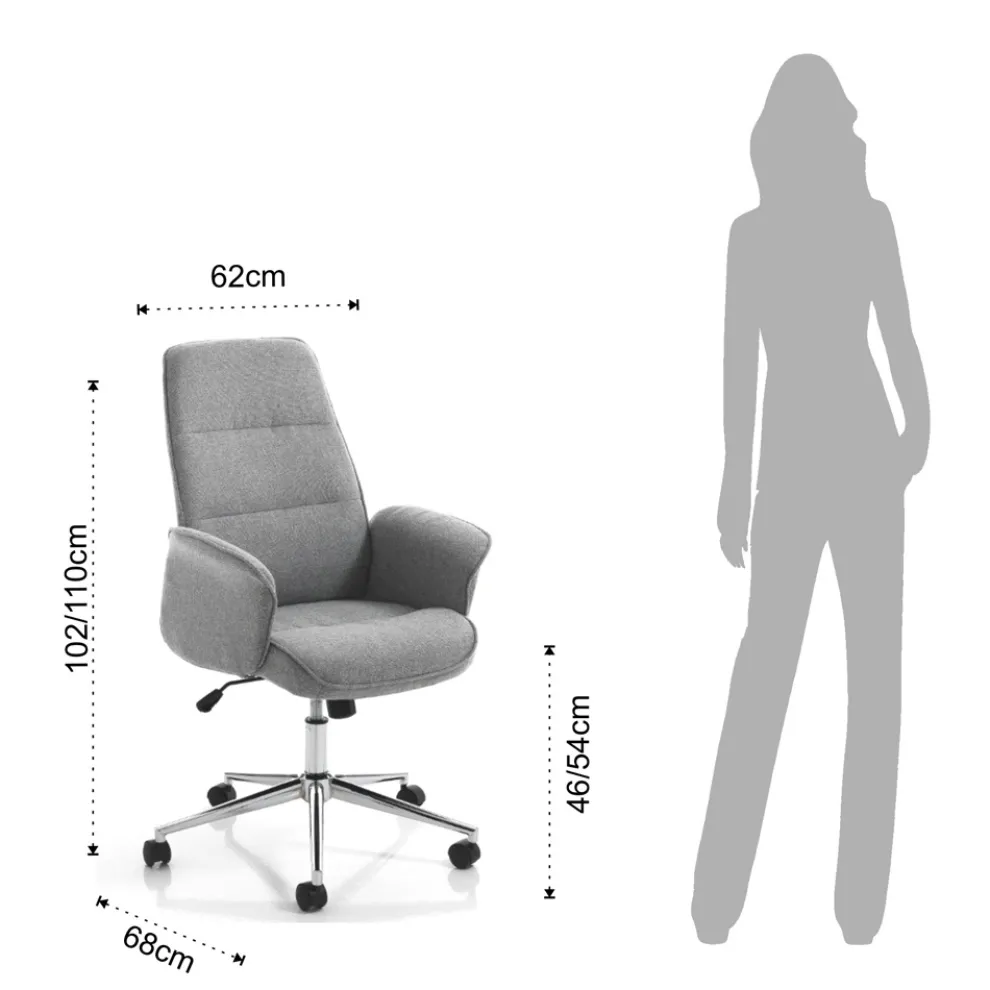 Bürosessel aus Metall und Stoff und verstellbarer Sitzerhöhung – Gold