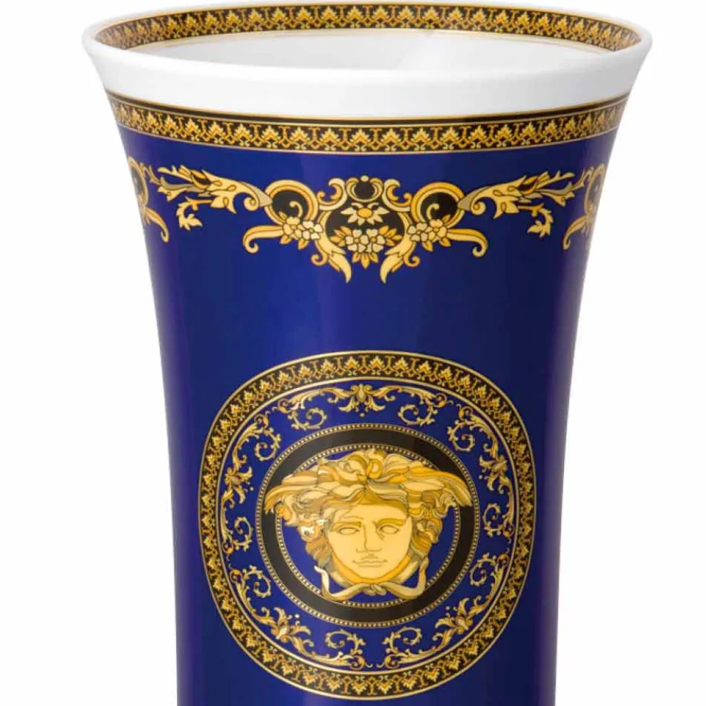 Rosenthal Versace Medusa Blue Vase aus modernem Design Porzellan 34cm