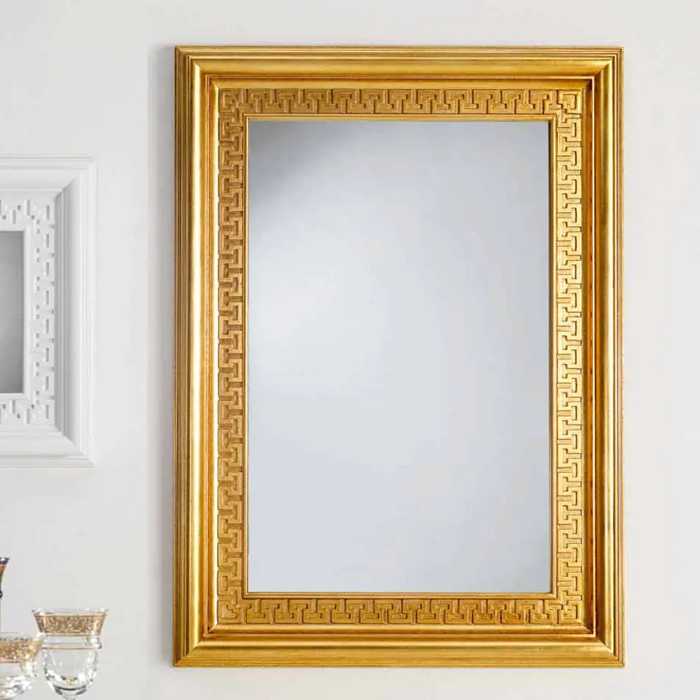 Wandspiegel im mediterranen Design gold 96x132