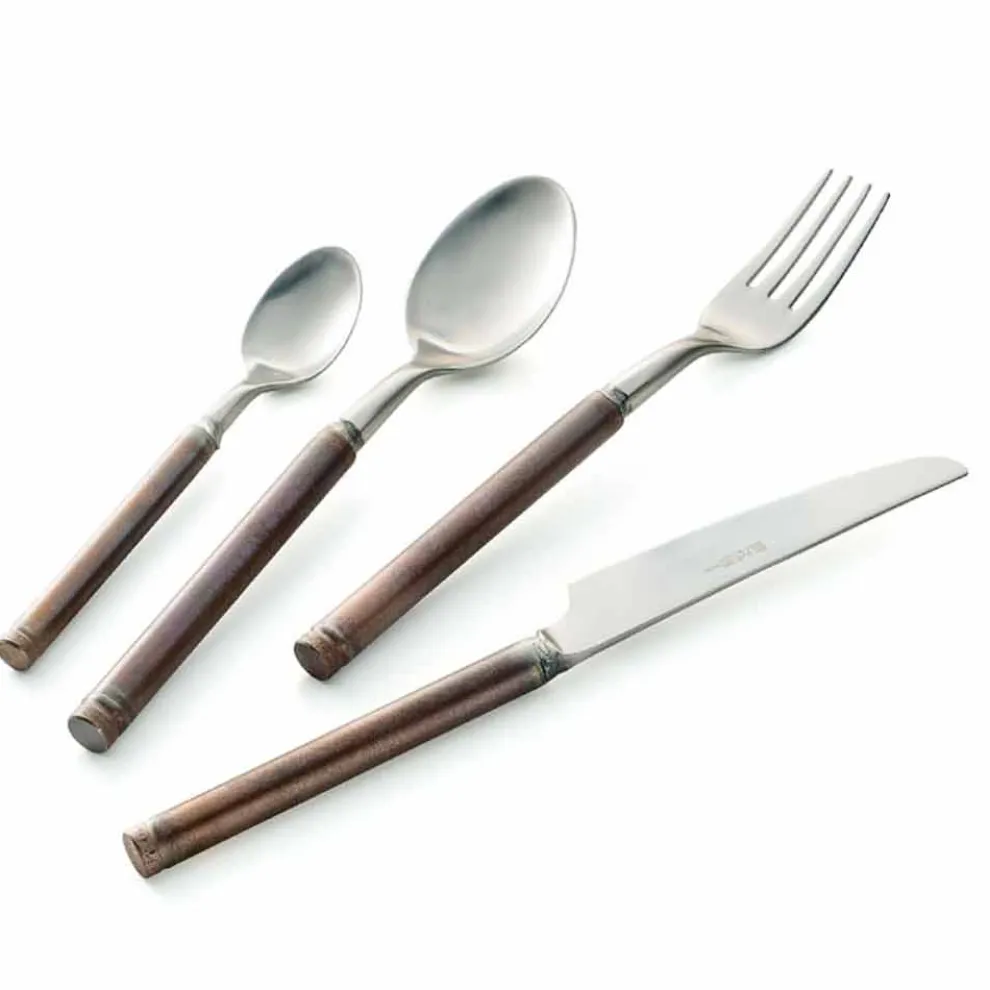 24-teiliges Besteck aus Satinstahl Italienisches Handwerkerdesign - Damerino