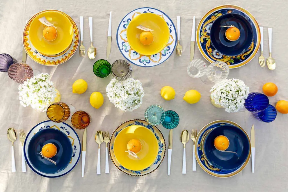 Service farbige und moderne Gerichte Geschirr Komplettset 18 Stück - Cefalu