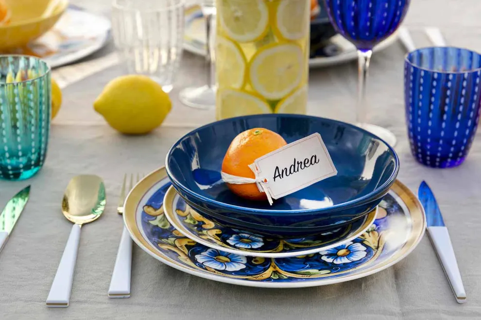 Service farbige und moderne Gerichte Geschirr Komplettset 18 Stück - Cefalu