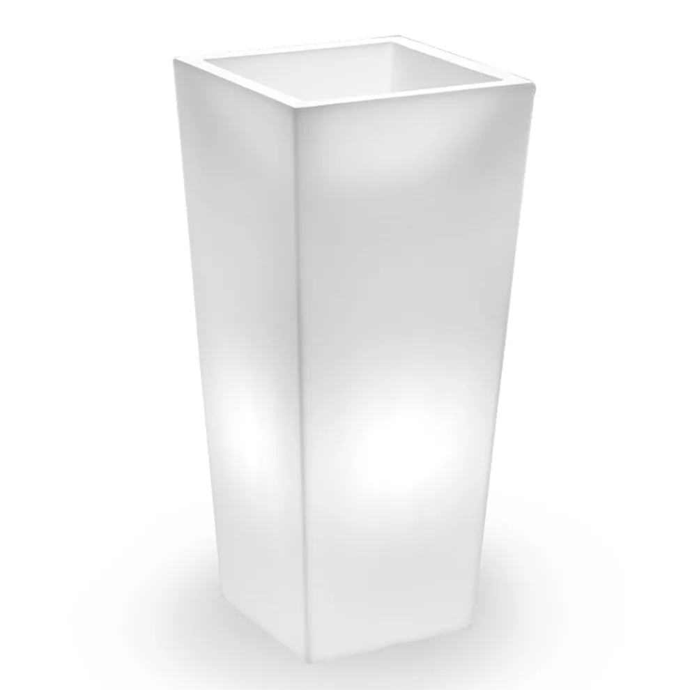 Hohe Innenvase aus weißem Polyethylen Made in Italy - Devid