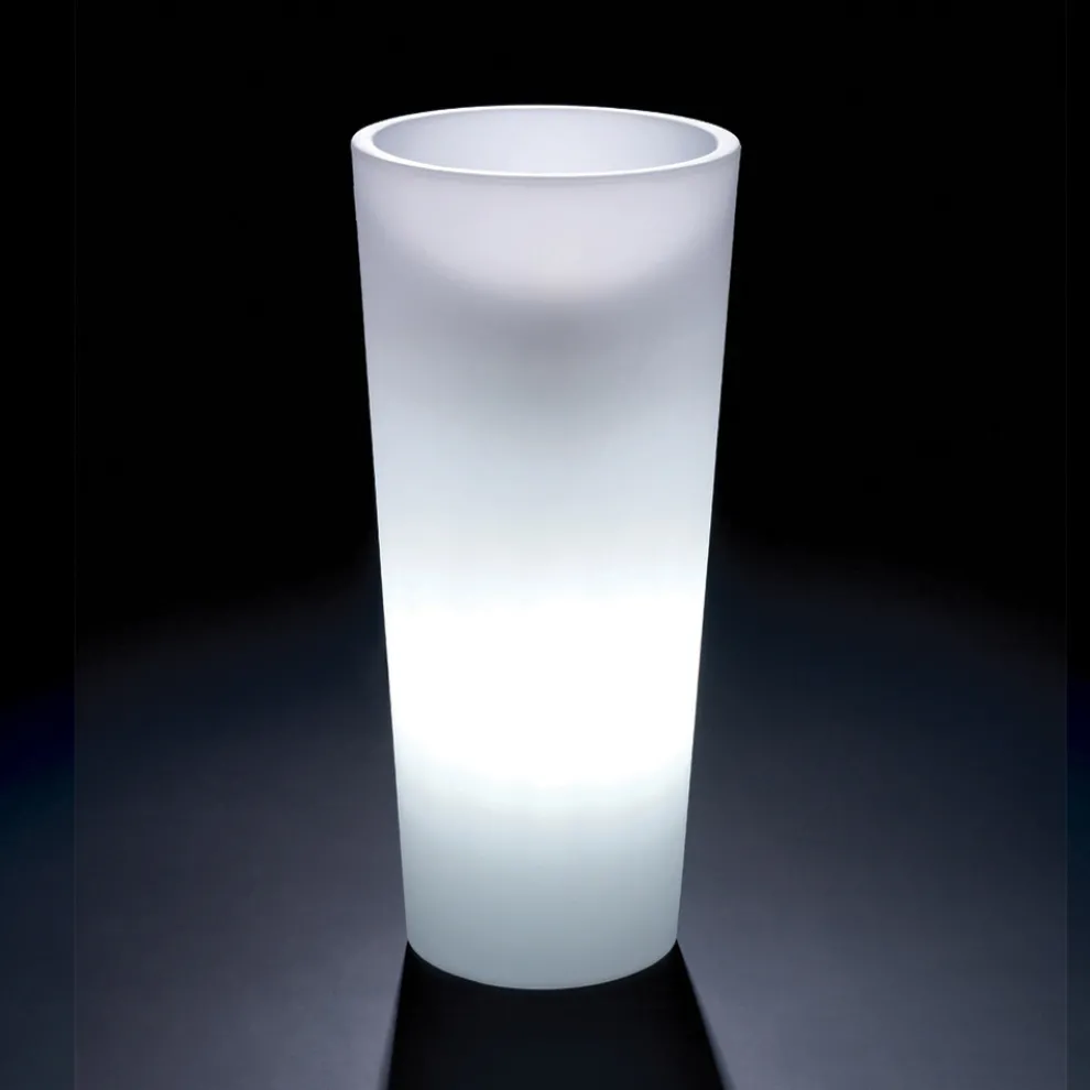 Hohe Innenvase aus weißem Polyethylen Made in Italy - Devid