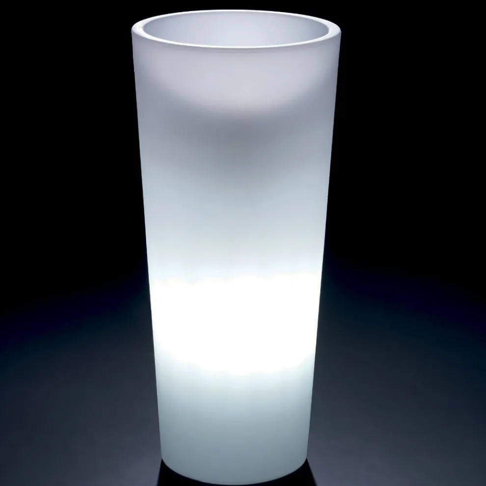 Hohe Innenvase aus weißem Polyethylen Made in Italy - Devid