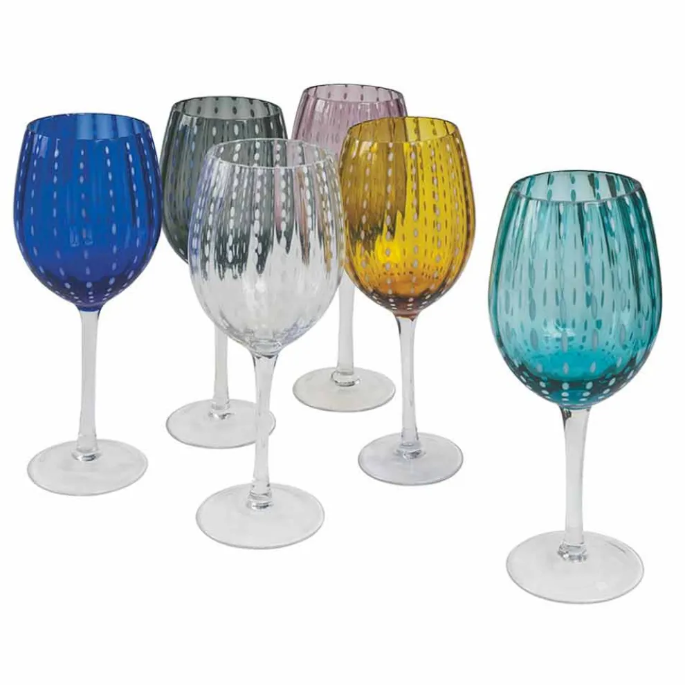 Farbige und moderne Glasweingläser 12 Stück Eleganter Service - Persien