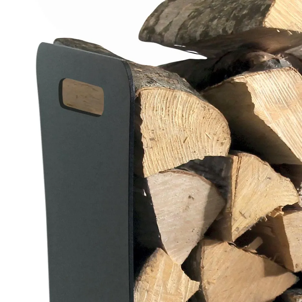 Holzhalter mit Rädern und Griffen aus Metall, hergestellt in Italien – Möwe